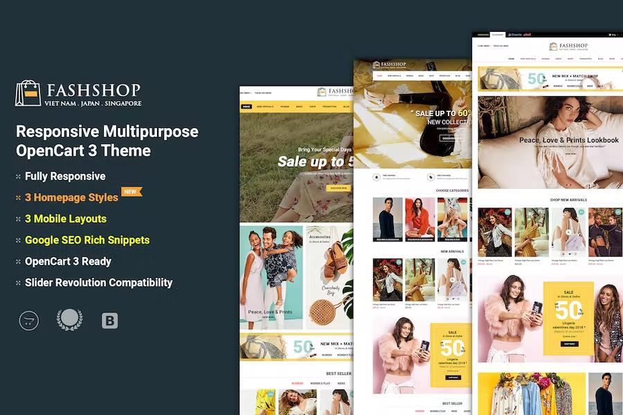 FashShop - Multipurpose Responsive OpenCart 3 Theme with Mobile-Specific Layouts