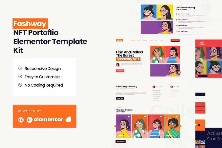 Fashway - NFT Portfolio Elementor Template Kit product preview