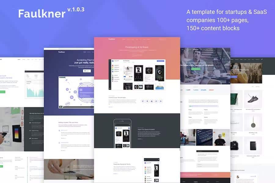 Faulkner - Responsive Startup, SaaS, Web App, Mobile App HTML5 Template