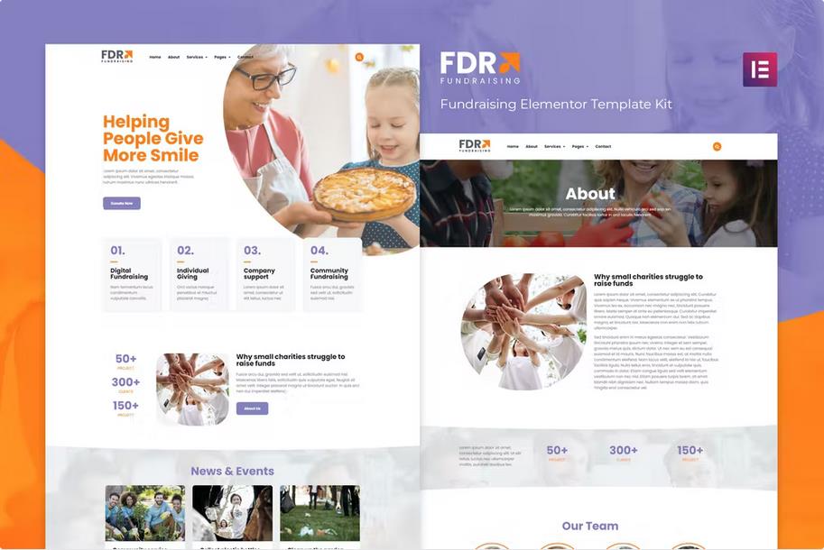 FDR - Fundraising Elementor Template Kit