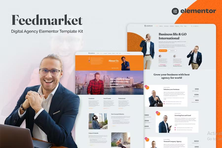 Feedmarket - Digital Agency Elementor Template Kit listing image