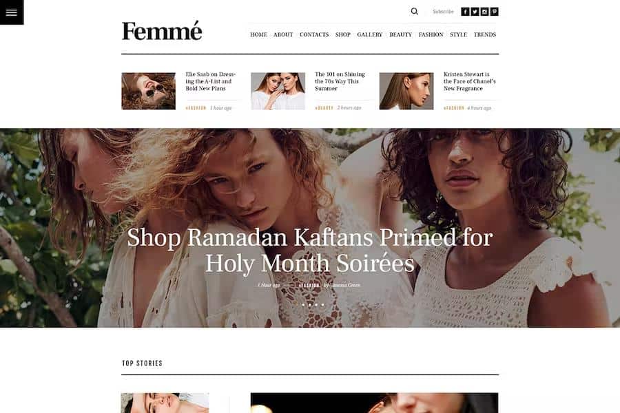 Femme - An Online Magazine & Fashion Blog WordPress Theme + RTL