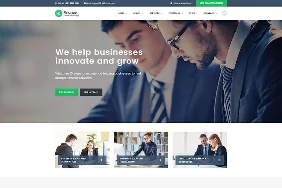 Finance - Consulting, Accounting React JS Template