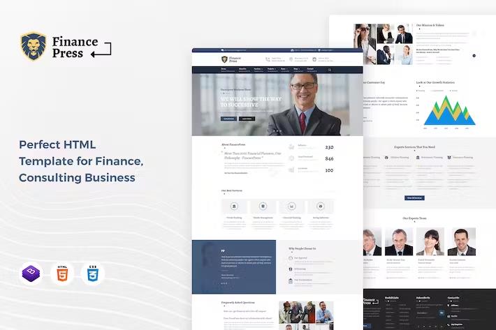 Preview image for Finance Press - Consulting Business HTML5 Template