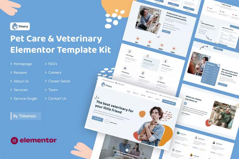 Product preview supplied for Finary | Pet Care & Veterinary Elementor Template Kit