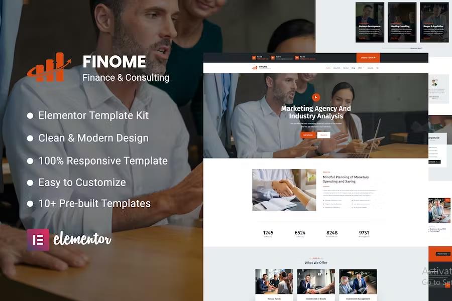 Product preview supplied for Finome - Finance & Business Elementor Template Kit