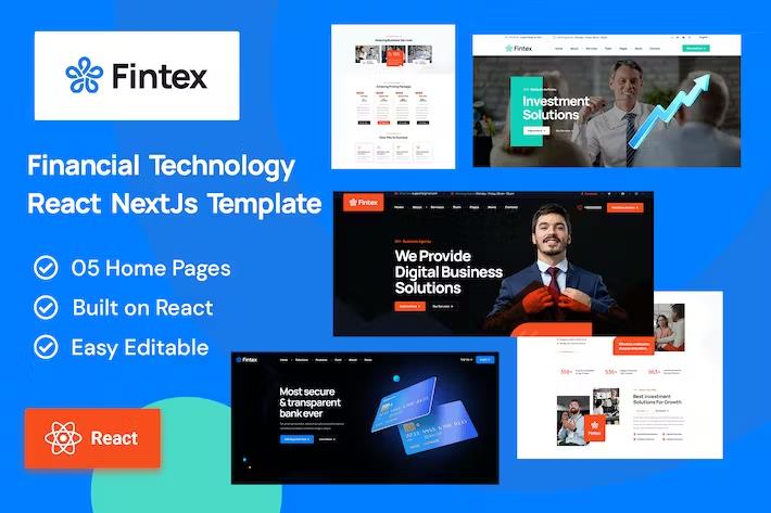 Fintex - Consulting & Financial React Template product preview
