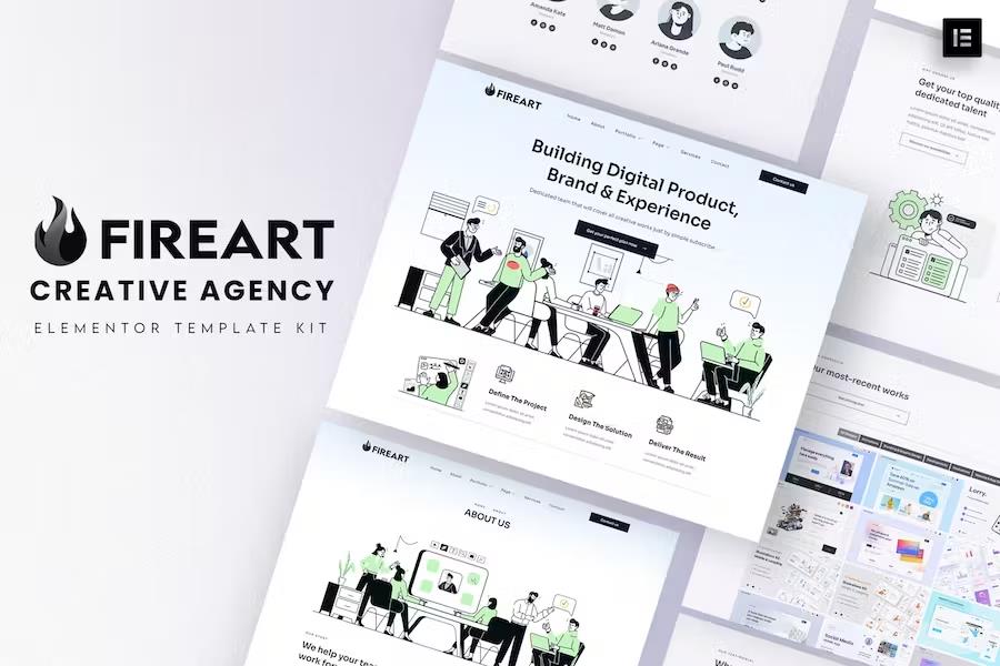 Preview image for Fireart - Creative Agency Elementor Template Kit