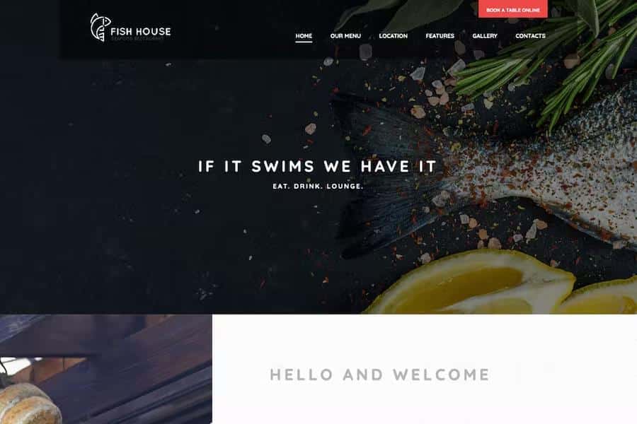 Fish House - A Stylish Seafood Restaurant Cafe Bar WordPress Theme