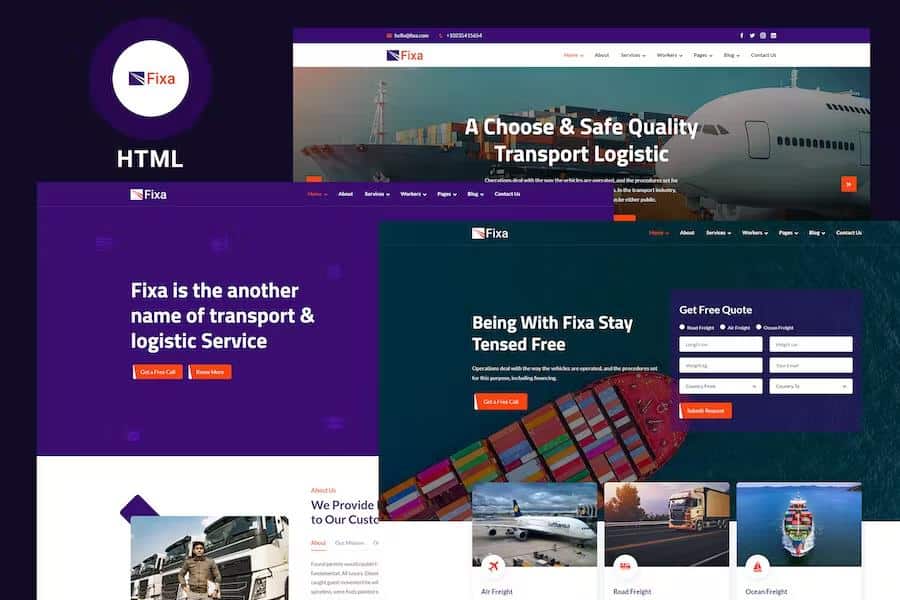 Fixa - Transport & Logistics Bootstrap 5 Template