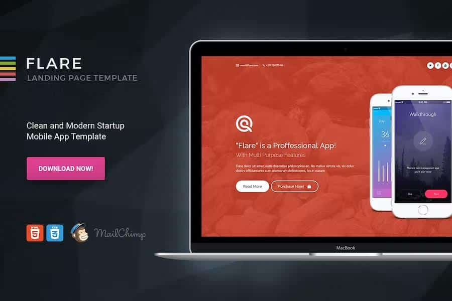Flare - HTML Startup Landing Page Template