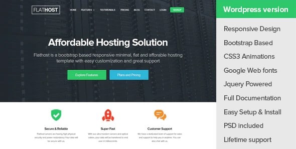 FlatHost WordPress Hosting Theme