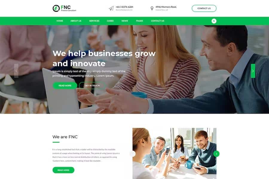 FNC - Finance & Consulting, Accounting HTML Template
