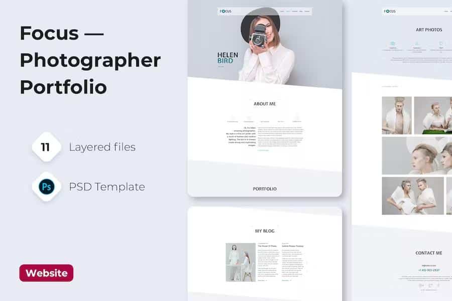 Focus - Photographer portfolio PSD Template
