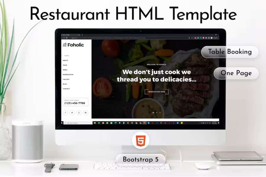 Foholic - One Page Restaurant & Fast Food Template