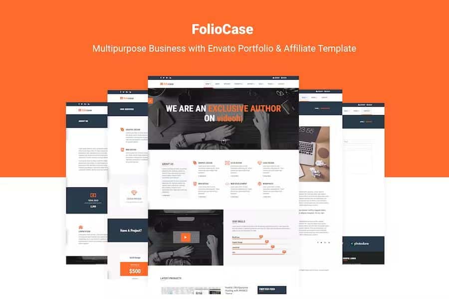 FolioCase - Multipurpose Business with Envato Portfolio & Affiliate Template