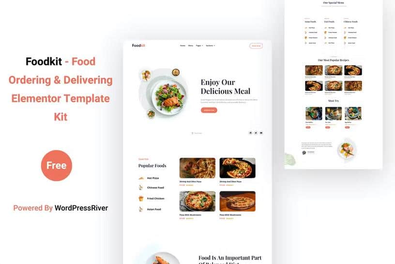 Preview image for Foodkit - Food Ordering & Delivering Elementor Template Kit