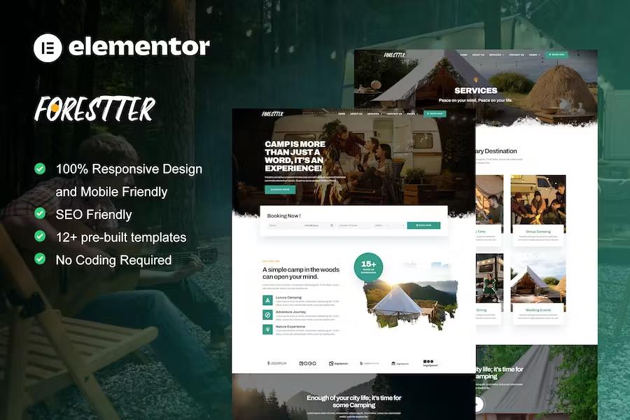 Forestter - Camping & Adventure Elementor Template Kit listing image