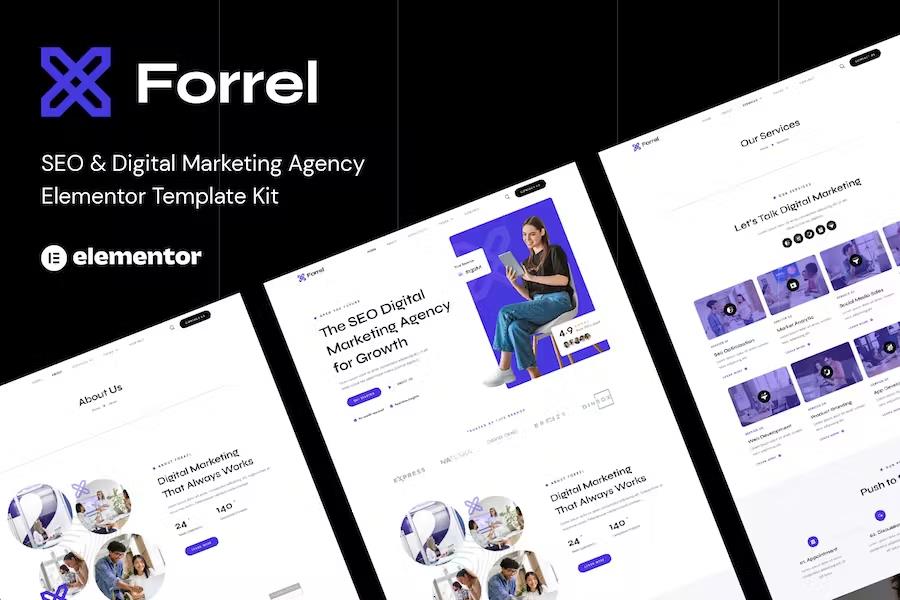 Product preview supplied for Forrel - SEO & Digital Marketing Agency Elementor Template Kit