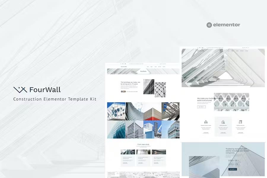 Product preview supplied for FourWall - Construction Elementor Template Kit