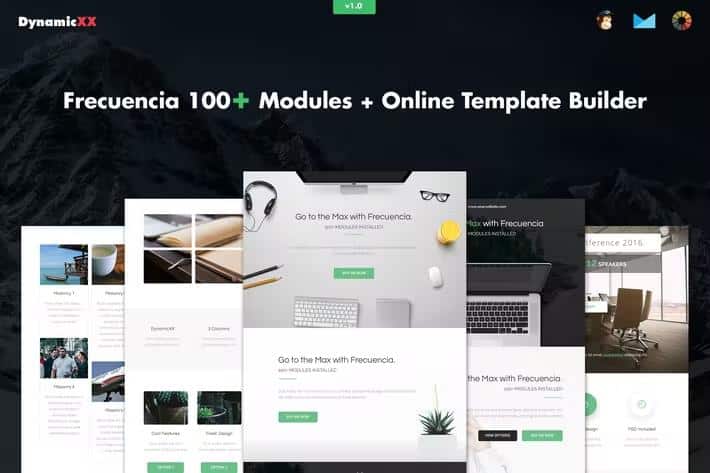 Frecuencia - 100+ Modules - Email + Online Template Builder