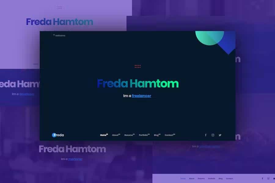 Freda - Personal Resume   Portfolio   Blog   HTML Template