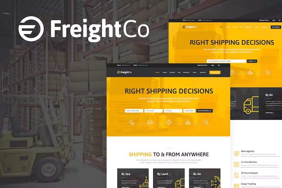 FreightCo - Transportation & Warehousing Shipping WordPress Theme