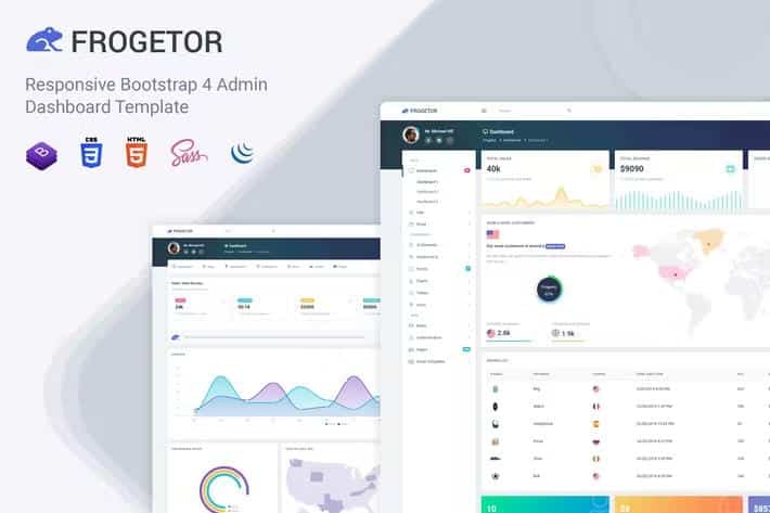 Frogetor - Responsive Admin Dashboard Template product preview