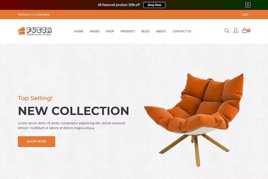Fusta - Furniture Shopify Theme product preview