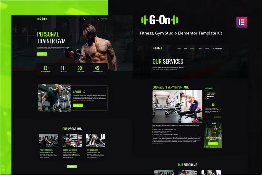 G-on - Fitness & Gym Elementor Template Kit