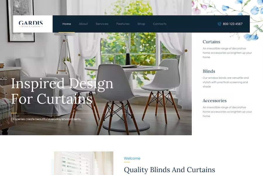 Gardis - Blinds and Curtains Studio & Shop WordPress Theme