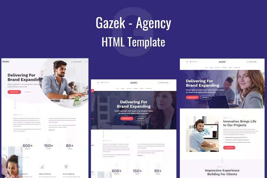Gazek - Agency Portfolio HTML Template product preview