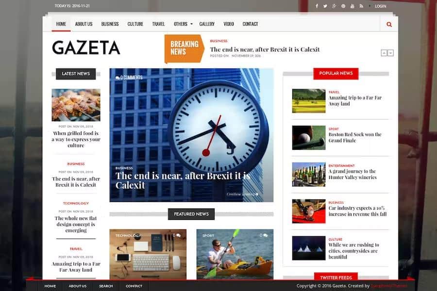 Gazeta - News & Magazine Drupal 9 Theme