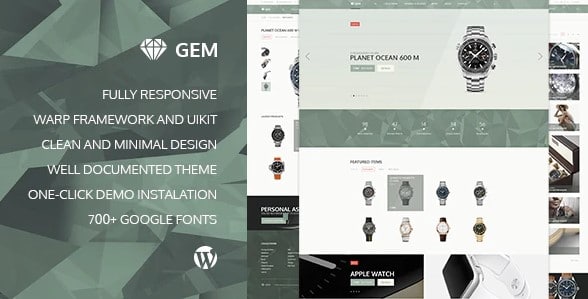 Gem - Luxury eCommerce Responsive WordPress Theme