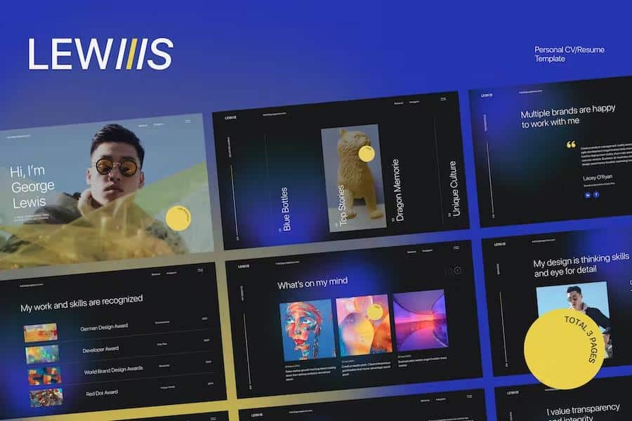 George Lewis - Personal CV Resume HTML Template