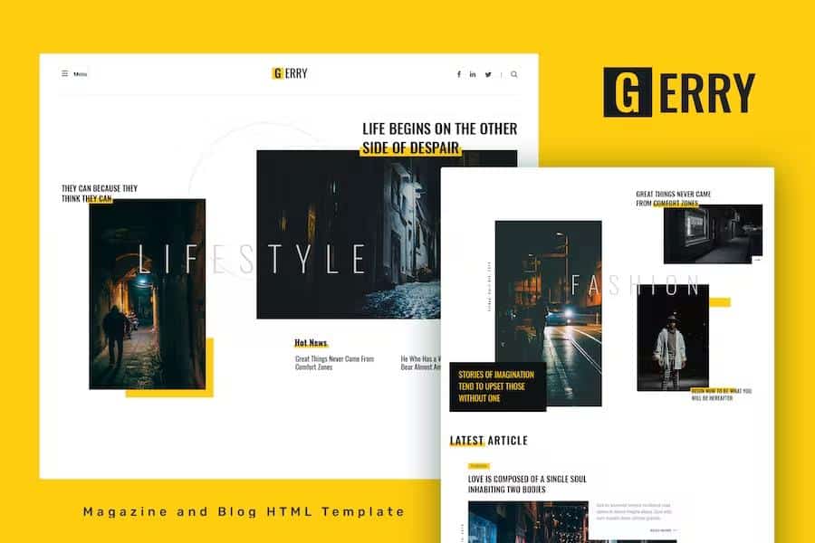 Gerry - Blog and Magazine HTML Template