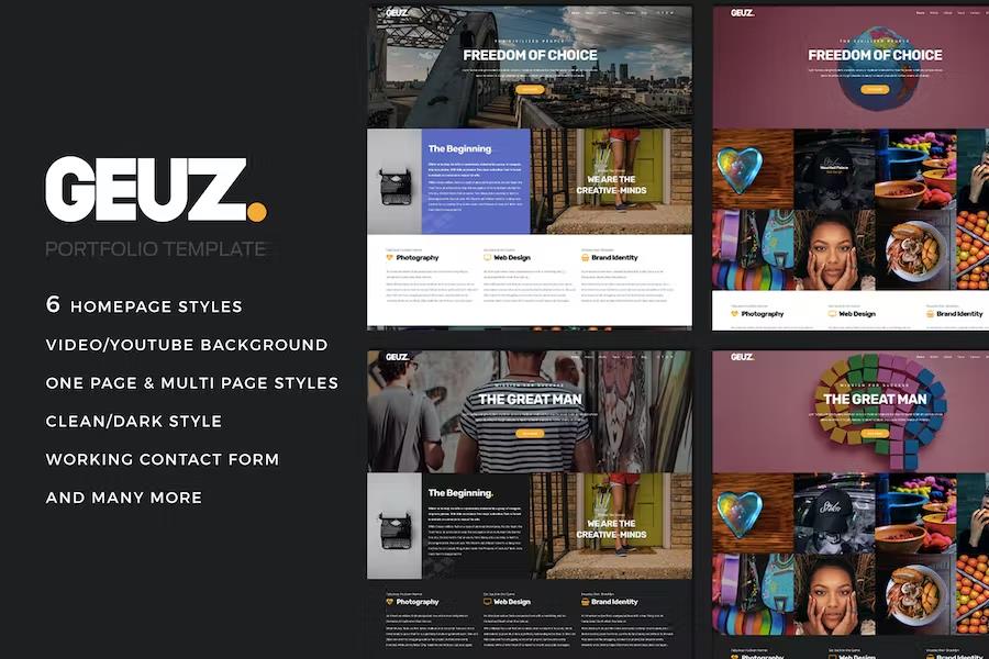 Geuz - Responsive One Page Portfolio HTML Template