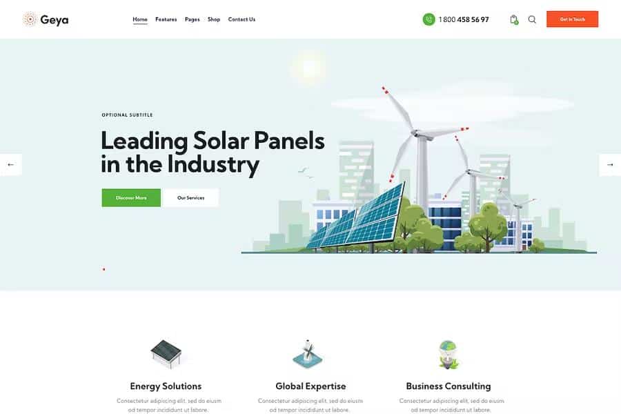 Geya - Renewable Energy & Ecology Protection WordPress Theme