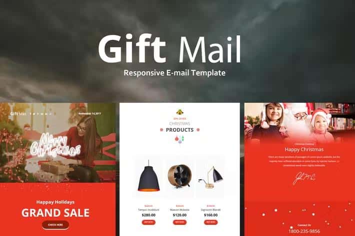 Gift Mail - Christmas Email Templates set + Online Access