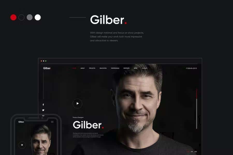 Gilber - Personal CV Resume WordPress Theme