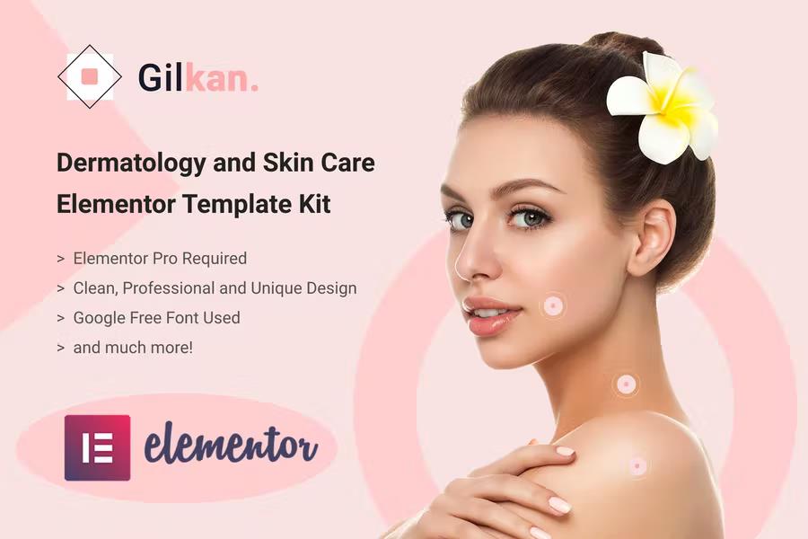 Gilkan - Dermatology & Skin Care Elementor Template Kit product preview