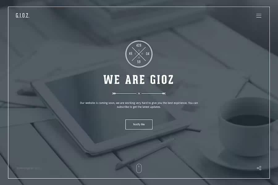 Gioz - Creative Coming Soon & Maintenance Mode Template
