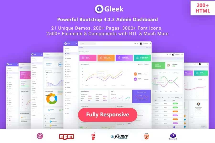 Gleek - Powerful Bootstrap 4 Admin Dashboard Template