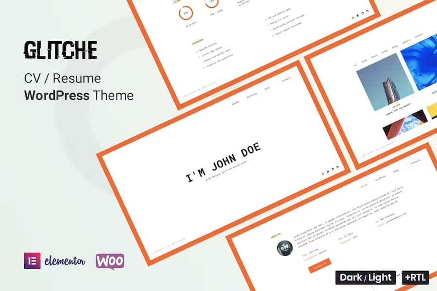 Glitche - CV WordPress Theme