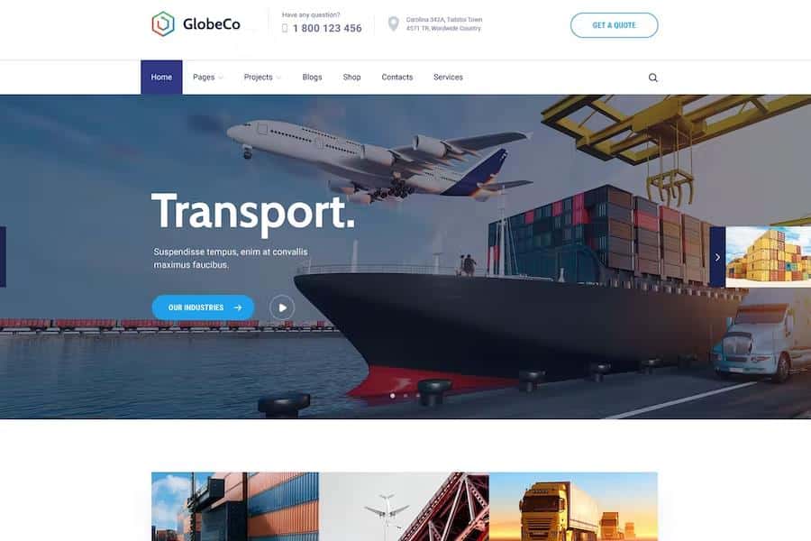 GlobeCo - Transportation & Logistics WordPress Theme