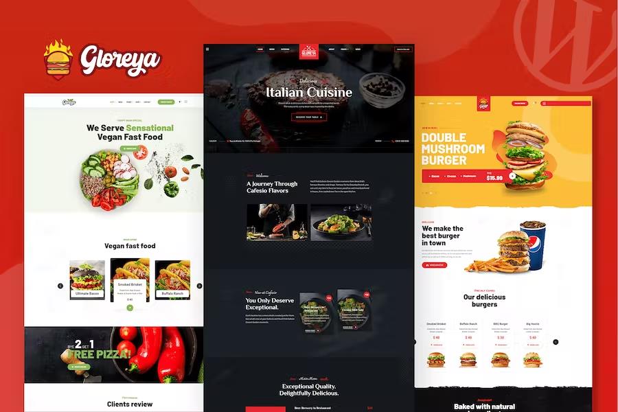 Gloreya - Food Ordering & Delivery Restaurant WordPress Theme