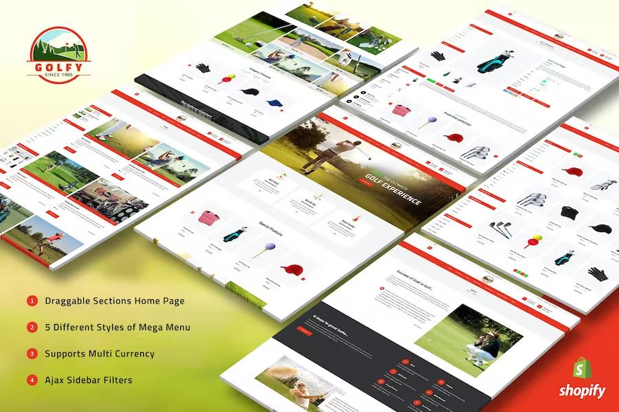 Golf - Sports Store, Game Shopify Theme
