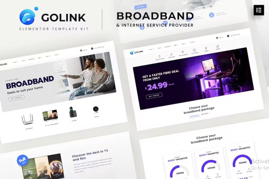 Golink - Broadband & Internet Service Provider Template Kit product preview