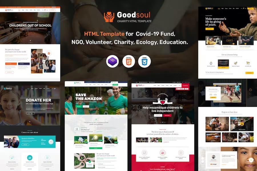 GoodSoul - Coronavirus Fundraising HTML Template