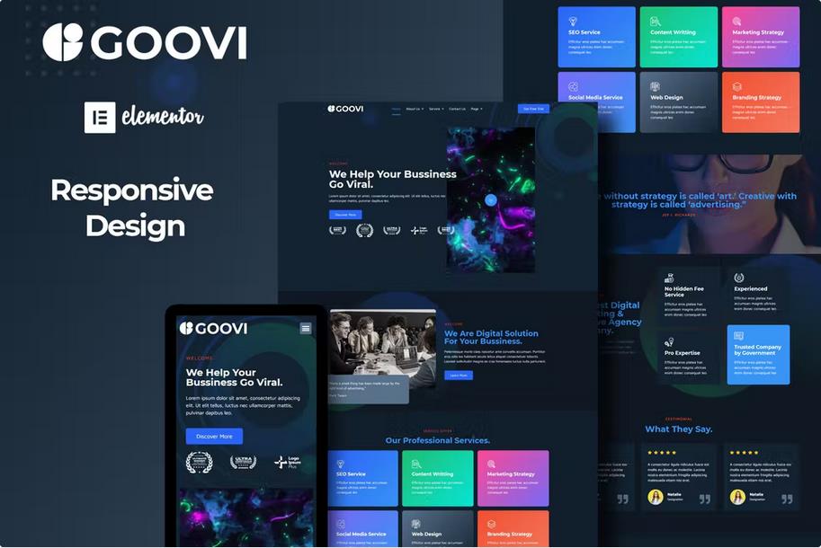 Goovi - Creative Agency & Digital Marketing Elementor Template Kits